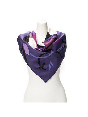 Chanel Scarf Purple Pink Silk